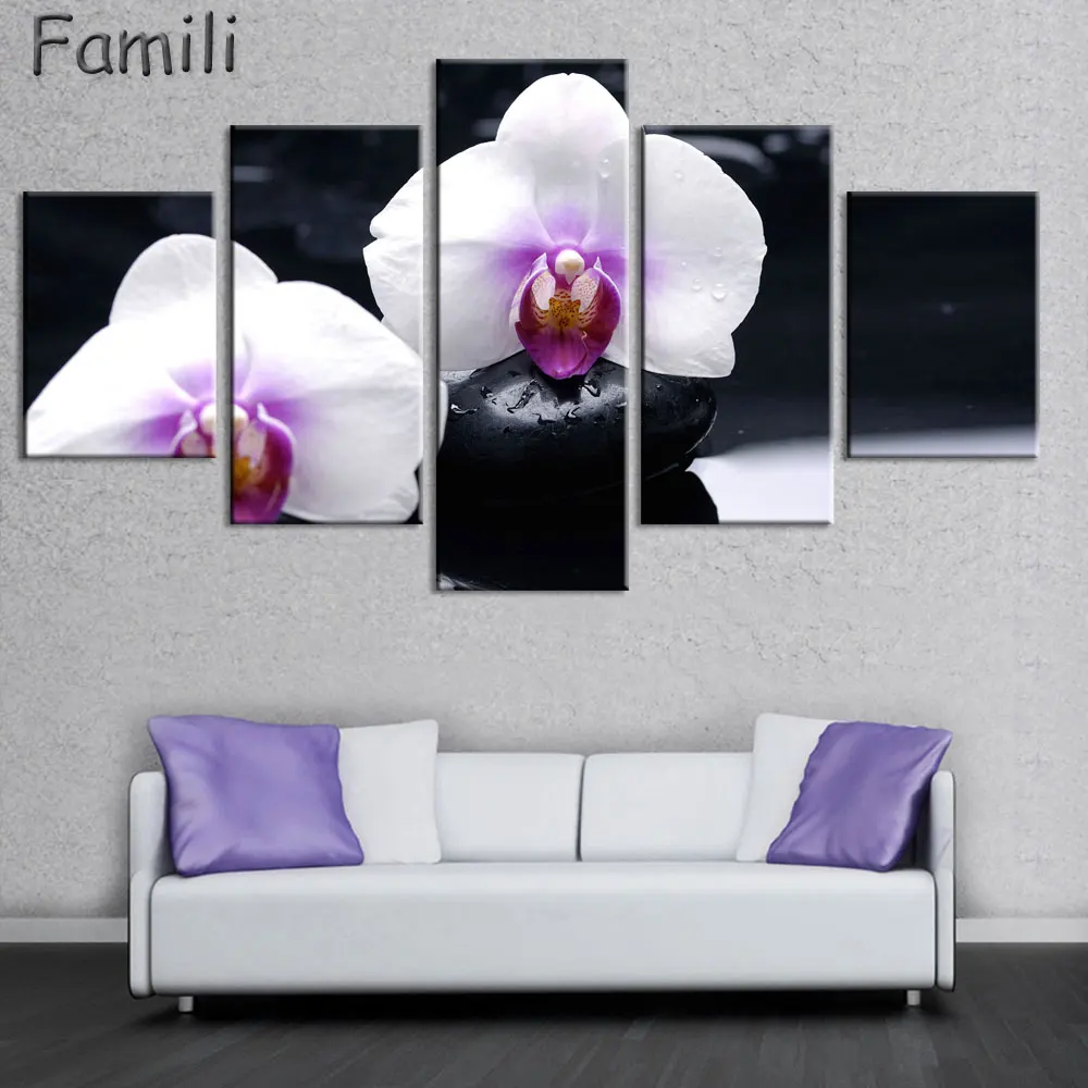 Картина маслом на холсте Орхидея 5 панелей без рамки|wall pictures|oil paintingcanvas oil painting |