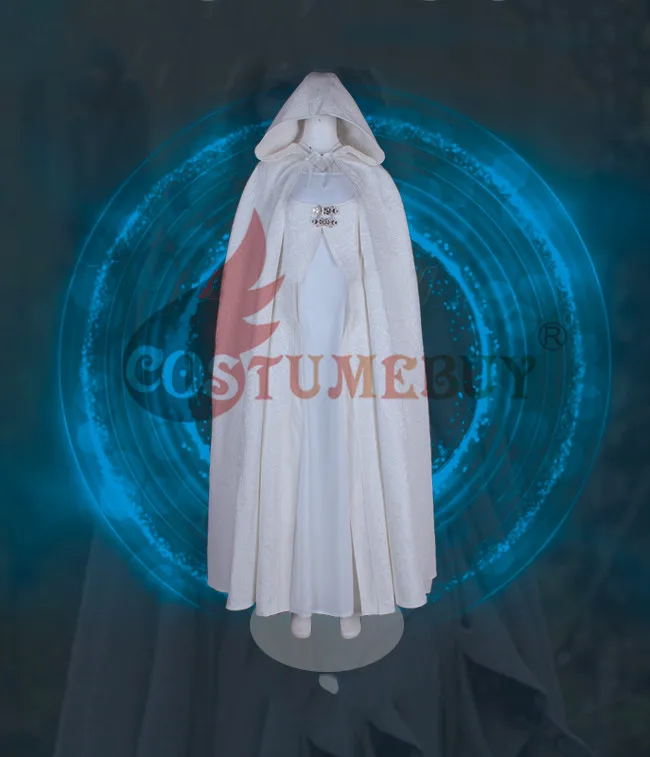 Costumebuy Once Upon a Time Эмма Лебедь белое платье карнавальный костюм с капюшоном плащ Хэллоуин униформа наряд индивидуальный заказ