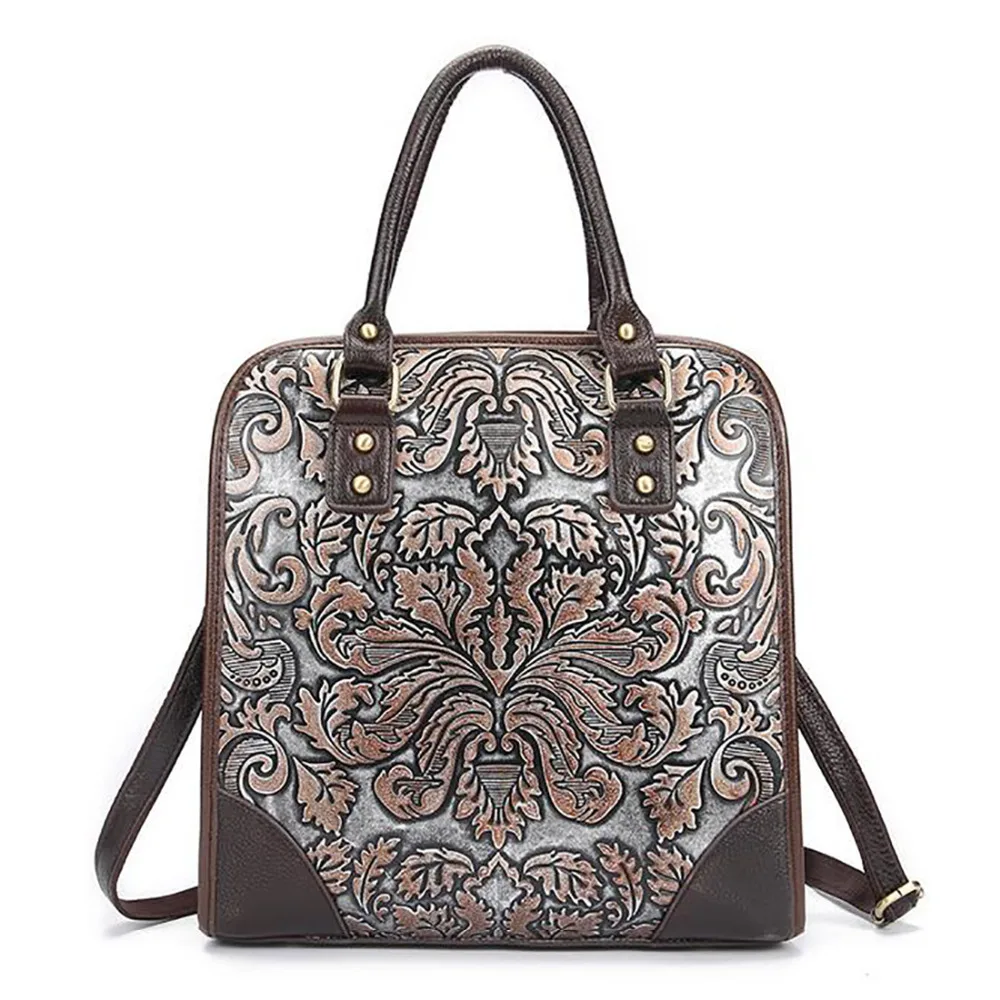 Винтажная трендовая женская сумка тоут из натуральной кожи повседневный