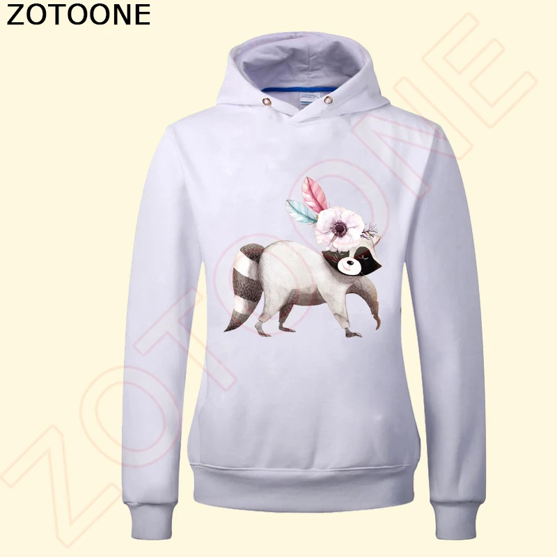 Переводные наклейки ZOTOONE с цветами мультяшный енот термопереводные для одежды