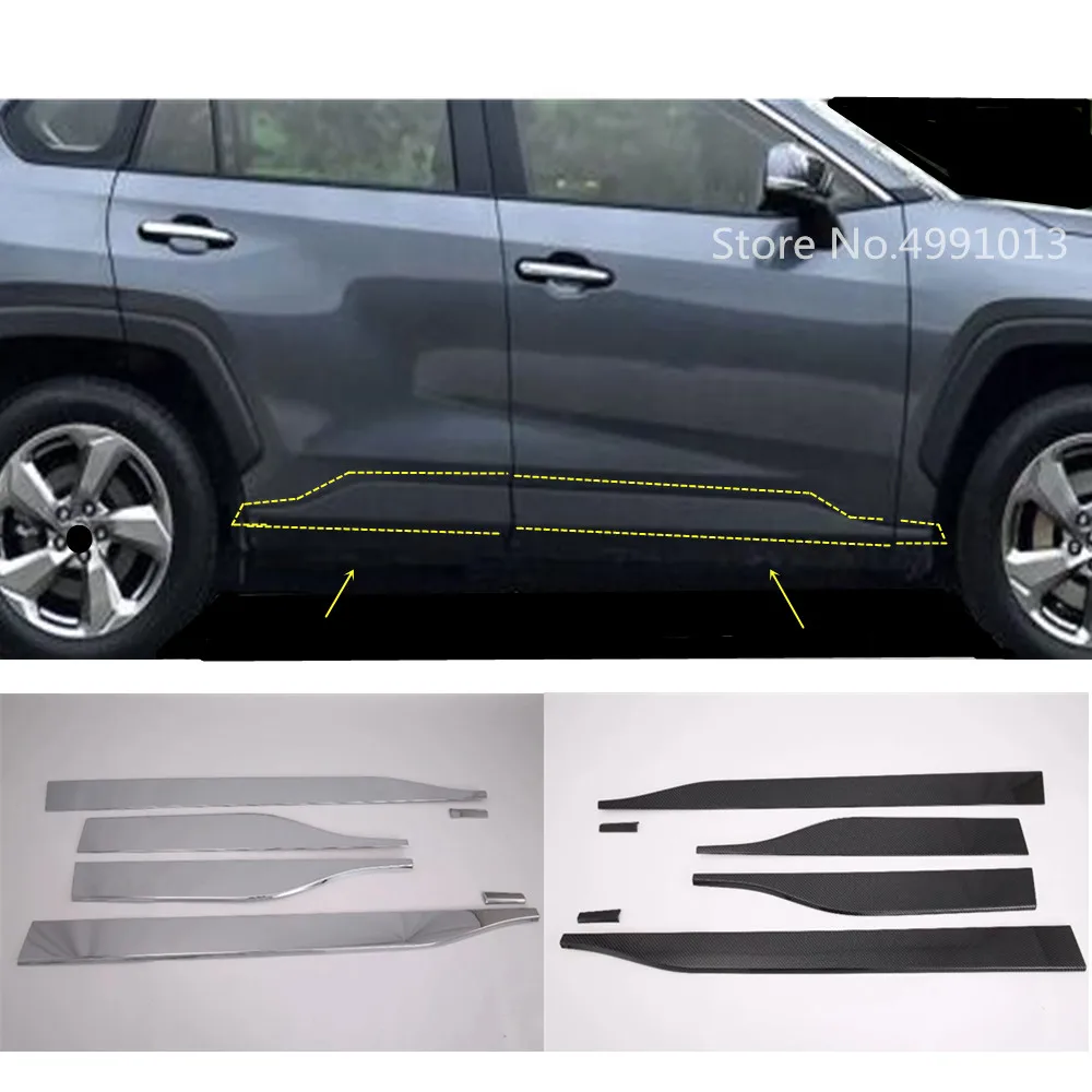 

6 шт., хромированные полосы для Toyota RAV4 2019 2020 2021
