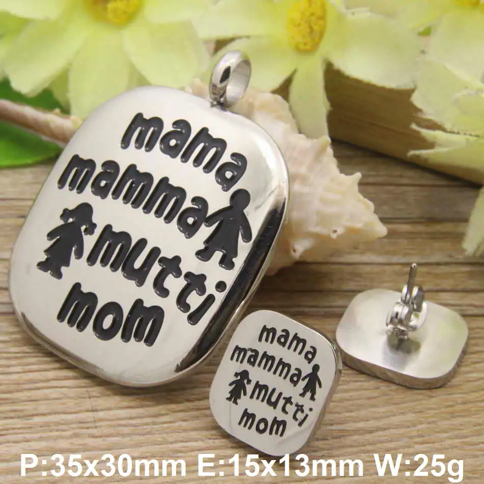 Популярные Модные Ювелирные наборы из нержавеющей стали золотого и серебряного