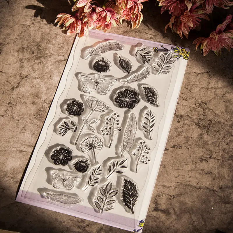 

Hot sale Flowers Butterfly Transparent Clear Stamps Silicone Seal for DIY Scrapbooking Card Making Photo Album Decoration Crafts