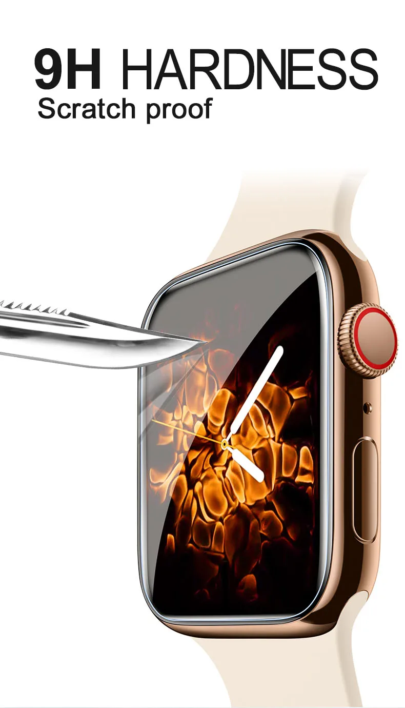 Для Apple Watch Series 5 4 2 3 1 Защитная пленка для экрана полное покрытие УФ жидкое стекло для i Watch 42 38 40 44 мм закаленное стекло
