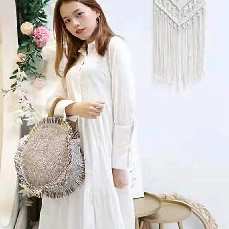 Женская соломенная сумка высокого качества Пляжная тканая круглая Сумка тоут с