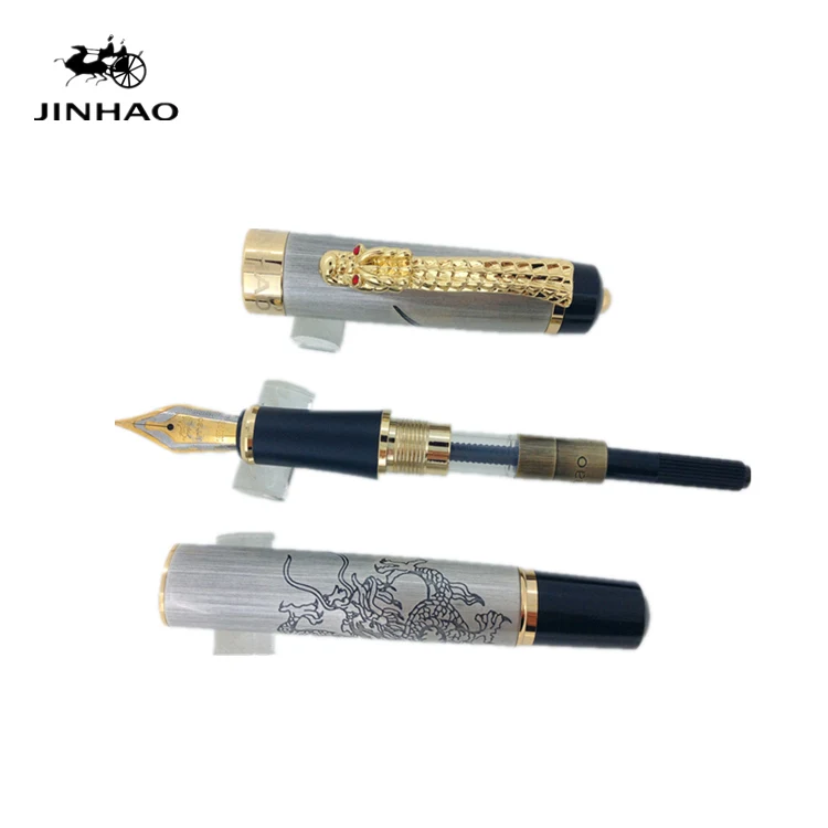 Jinhao восточные Дракон авторучка с 0 5 мм перо Роскошные Металлические чернильные