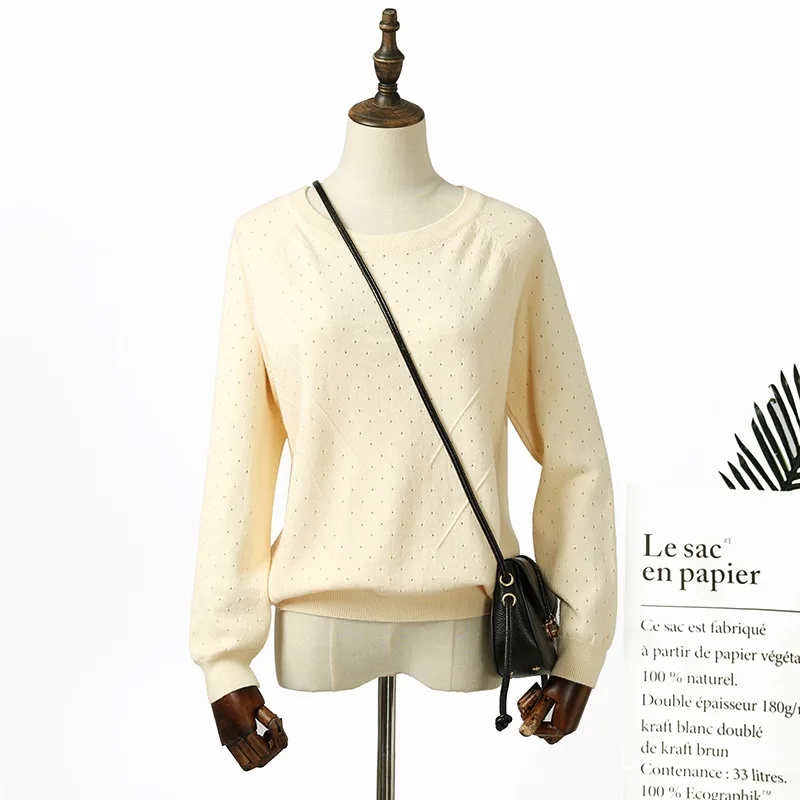 Women pullovers dot knitted sweater long sleeves basic o-neck winter Knit tops warm Korean Style tricot new female Женская одежда