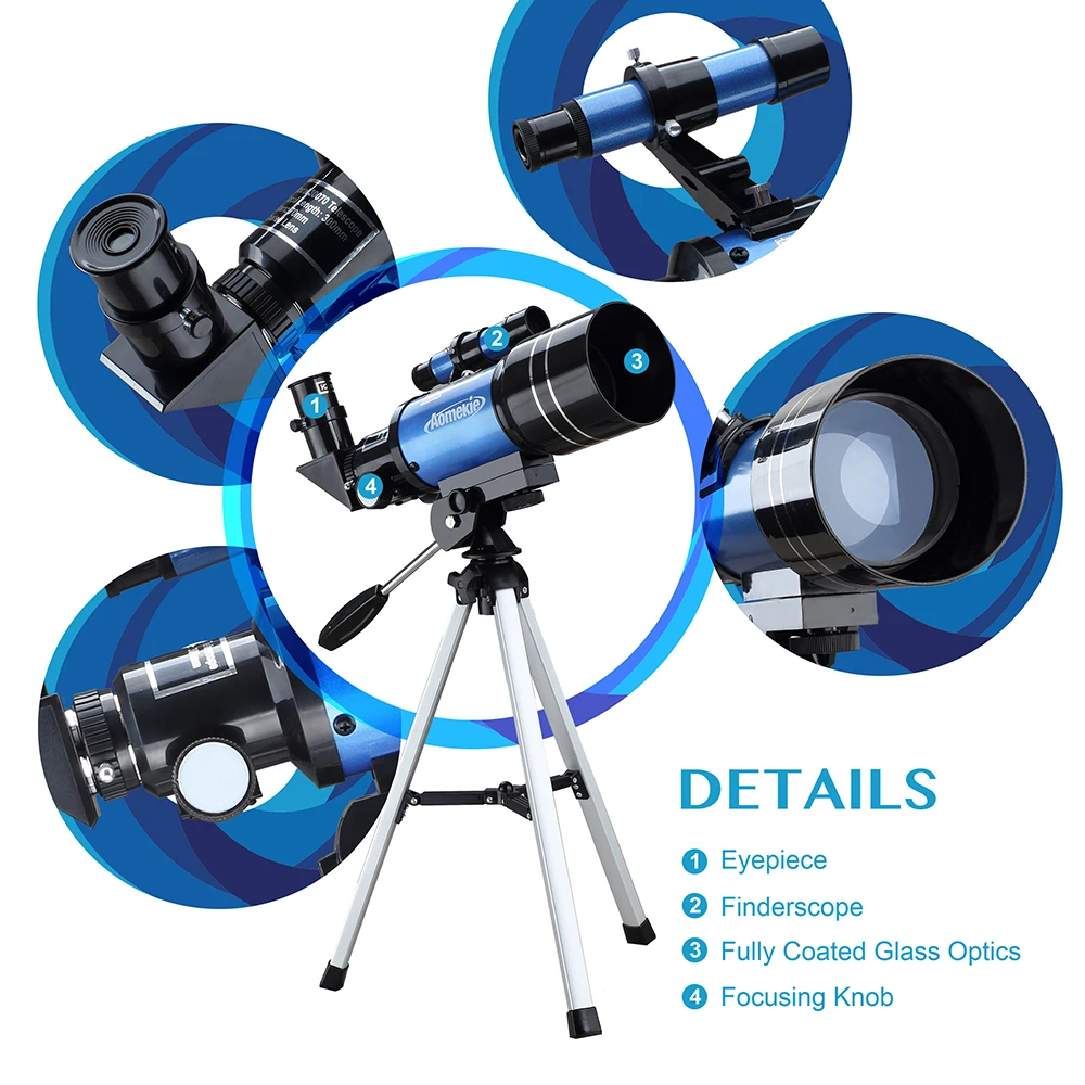 F30070M HD Astronomical Telescope With Tripod Phone Adapter Monocular Moon Bird Watching Kids Adults Astronomy Beginners Gift