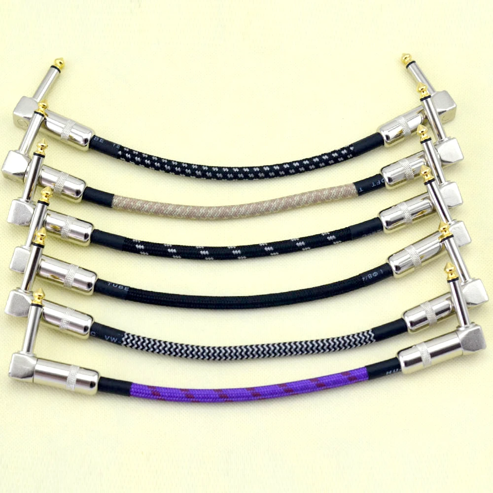 Cabo de Remendo do Pedal do Efeito da Guitarra com Plugue do Ângulo Direito de 1 Ângulo 4 6.35mm 21cm 6 x do –