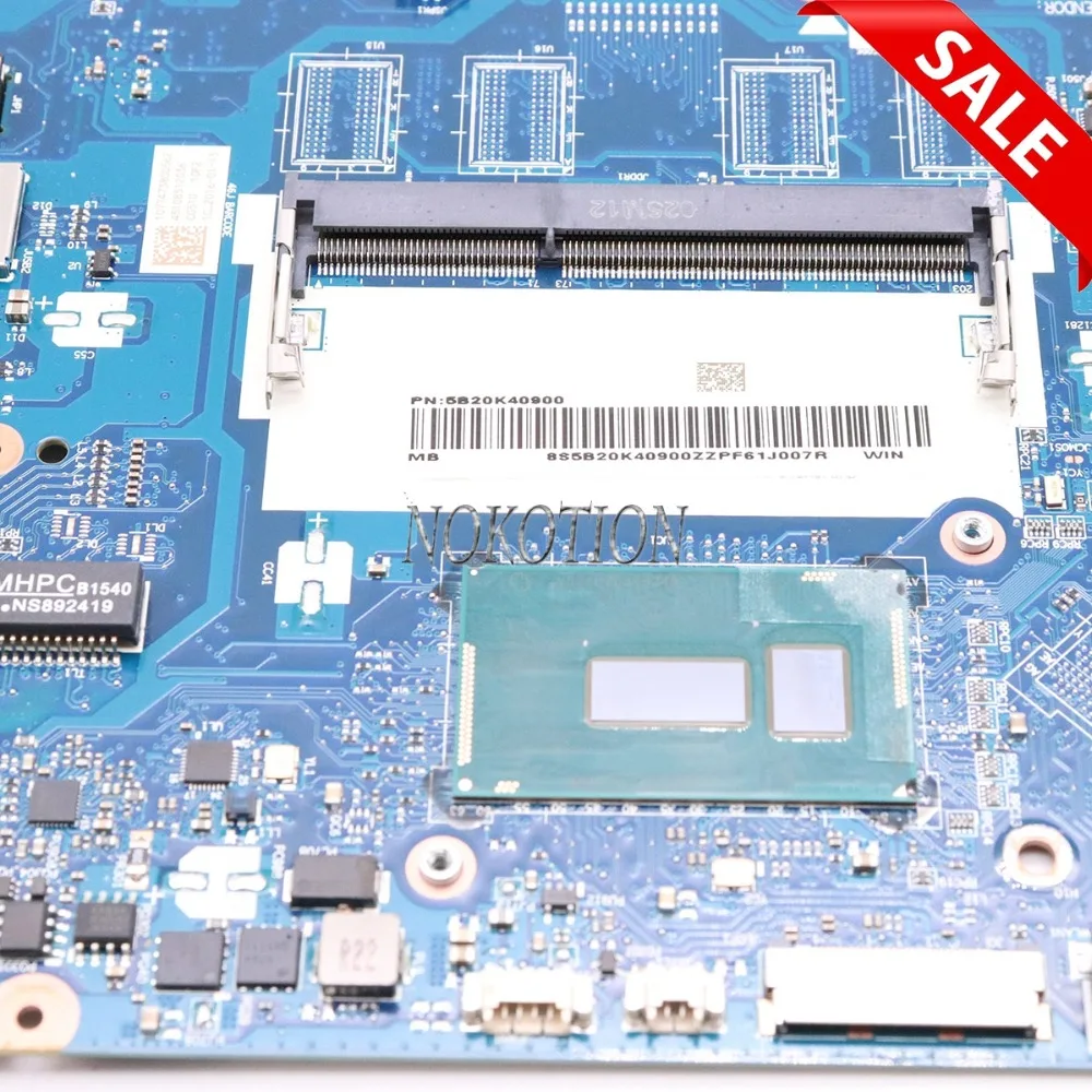 Материнская плата NOKOTION для ноутбука Lenovo Ideapad 100 15IBY 15IBD CG410/CG510 NM A681 SR240 I3 5020U DDR3
