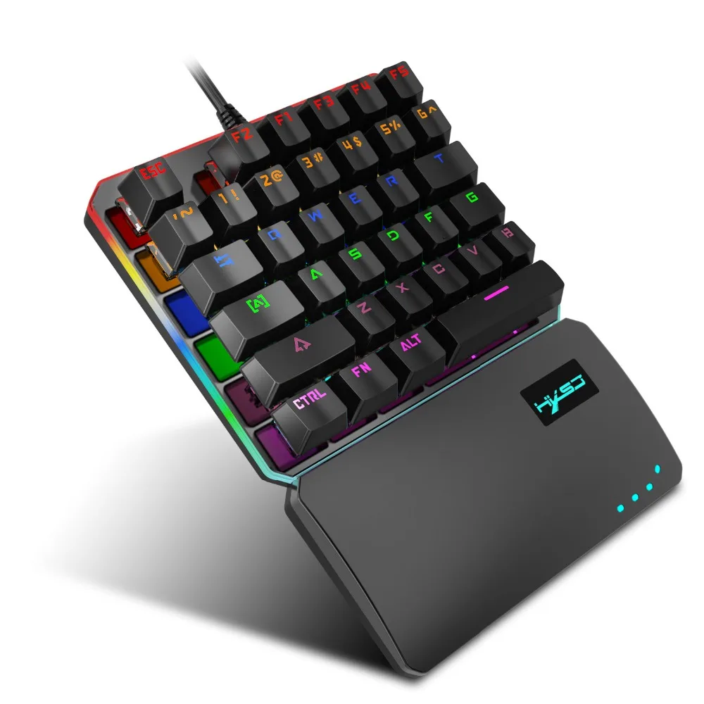 HXSJ V200 механическая клавиатура с одной рукой RGB подсветка уменьшает давление на