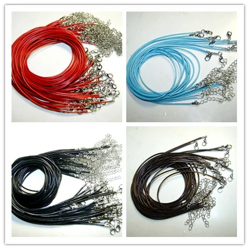 10 шт./партия 2 мм разные цвета кожаный плетеный шнур как цепочка ожерелье с
