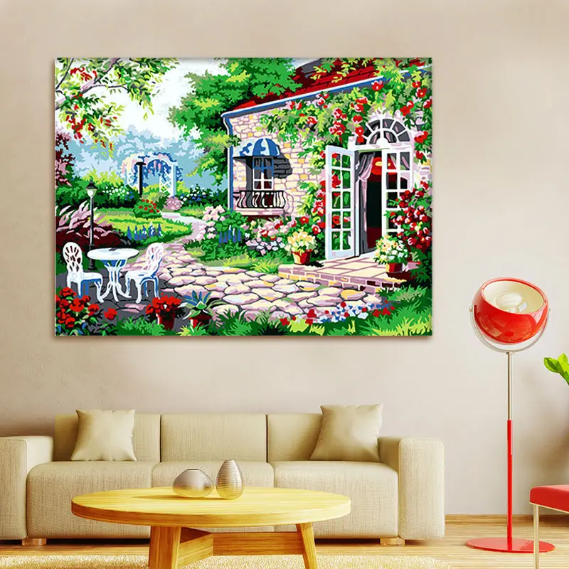 coloring by numbers House Garden Flowers modular painting digital paint diy | Дом и сад