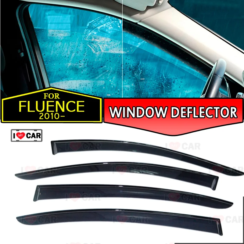 Window deflectors for Renault Fluence 2010- car window deflector wind guard vent sun rain visor cover styling | Автомобили и