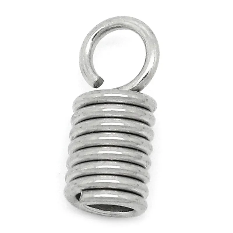 100 шт нержавеющей стали Пружинные колпачки Бисероплетение наконечники ожерелье