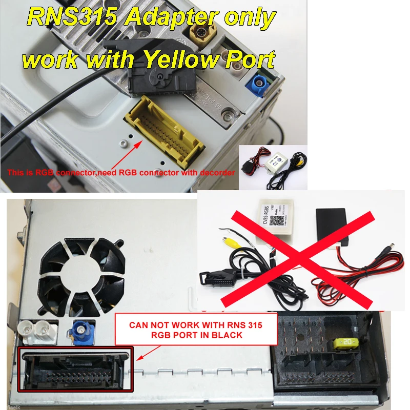 CVBS RGB адаптер и AV преобразователь RGB адаптер для VW Volkswagen RCD RNS 510 RNS 315 флип Эмблема Логотип камеры