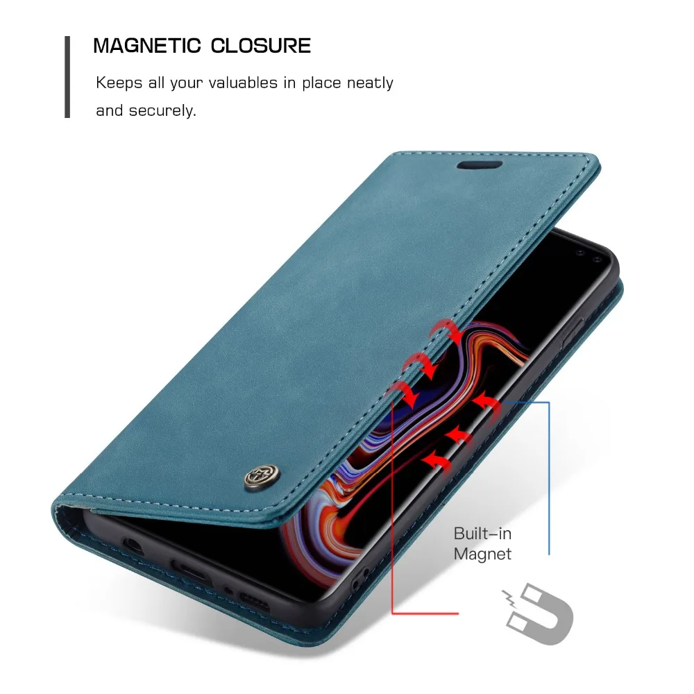 Чехол для Samsung S10 + Plus S10e роскошный Магнитный кожаный кошелек флип кейс с