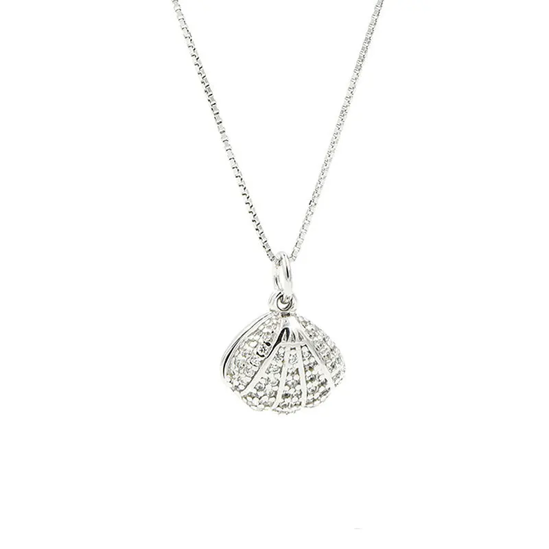 Pearl Shell Necklace 925 Sterling Plate Personality Women Fashion Dainty Chain Gifts For Girlfriend Mom Sisters | Украшения и