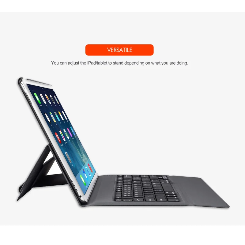 [Новинка] Ультра тонкая bluetooth беспроводная клавиатура для iPad pro 12," выпущен, высококачественный кожаный чехол+ дизайн «Все в одном»