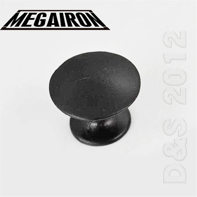 MEGAIRON Современный Круглый матовый черный шкаф выдвижной ящик ручки кухонный