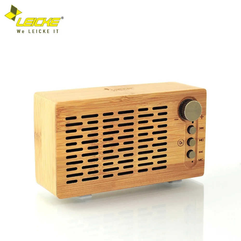 LEICKE Bamboo Bluetooth динамик портативный беспроводной с 3D стерео музыкой объемный fm