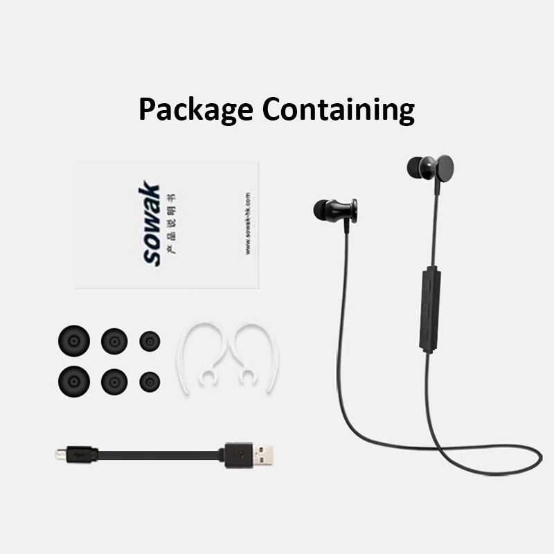 Черные спортивные наушники Bluetooth HiFi Беспроводной вкладыши синий зуб Наушники с