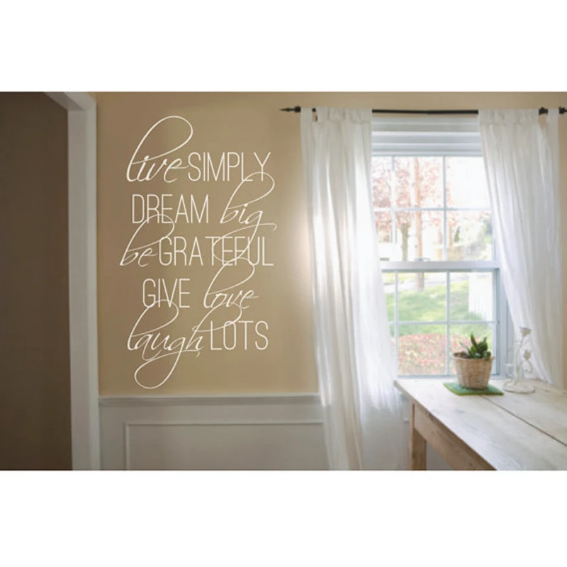 Live просто цитаты Виниловые Настенные пословицы наклейки Большой размер Наклейка