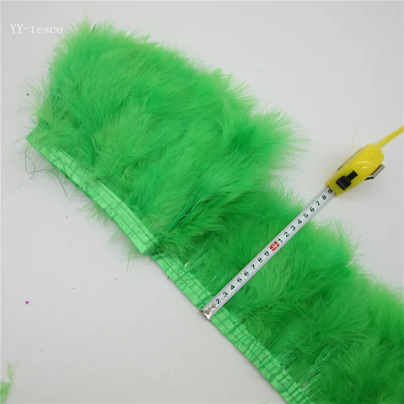 Fruit green YY-tesco 10 ярдов/партия 4-7 дюймов(15-18 см) окрашенная Зеленая мята Марабу Турция с пухом и перьями бахрома отделка юбка для Рождественского украшения - Цвет: Fruit green