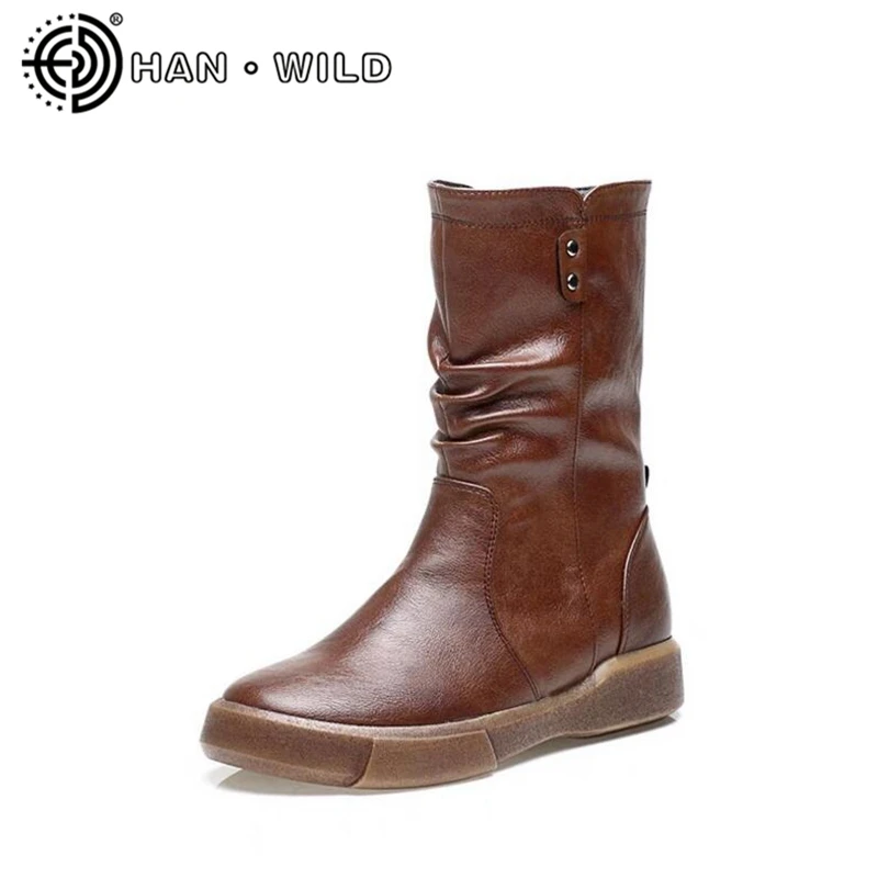 

New Women Keep Warm Shoes Winter Women Snow Boots Mid-calf Motorcycle Boots Comfortable Ladies Knight Boots Women Shoes