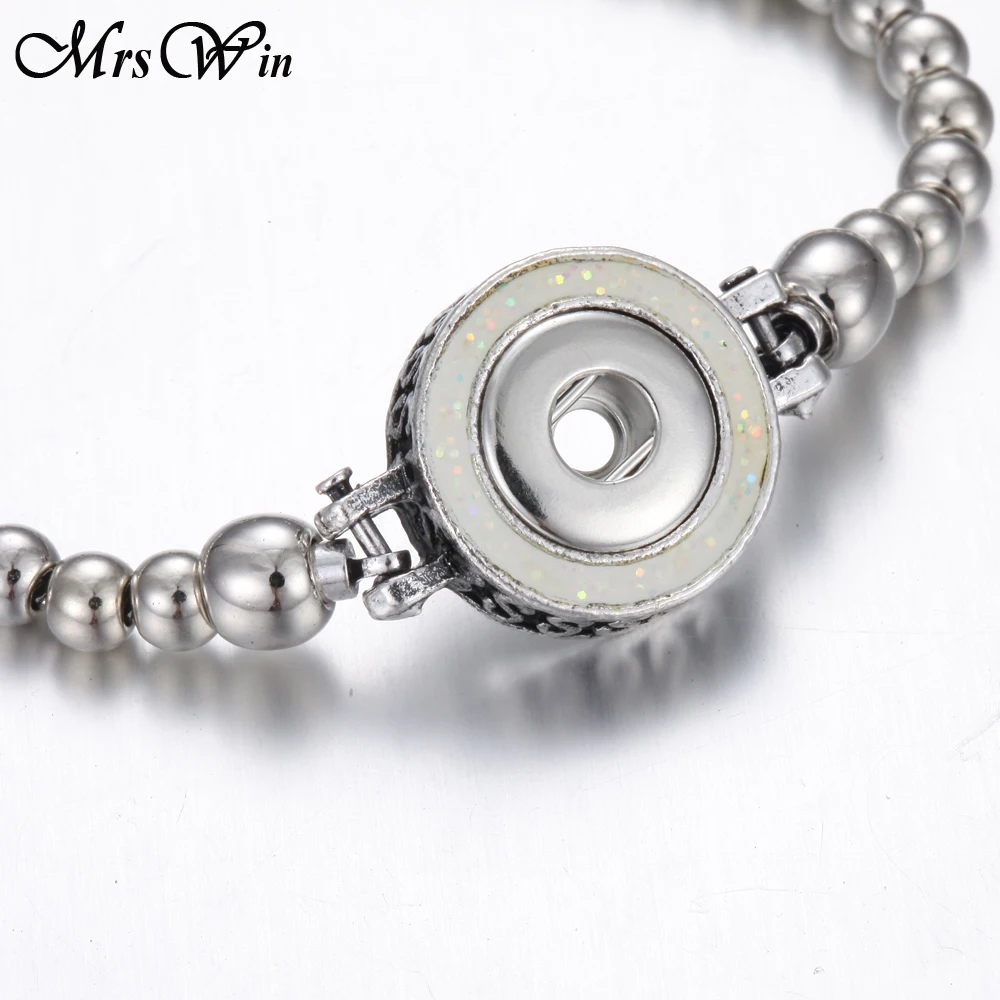 2018 новые ювелирные изделия с кнопками из нержавеющей стали браслет бусинами