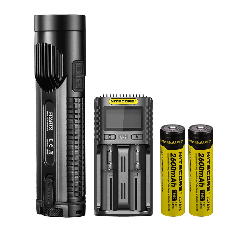 NITECORE EC4GTS Высокопроизводительный Мощный светильник, светильник-вспышка дальнего действия, супер-яркий интегрированный поисковый светильник - Испускаемый цвет: EC4GTS 2xNL1826 xUM2