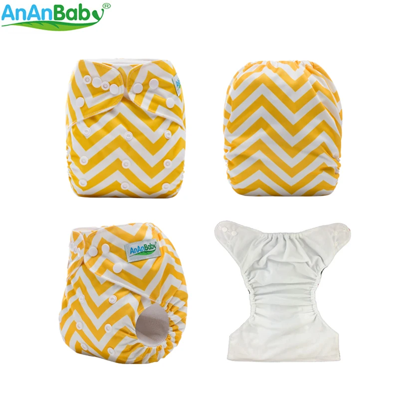 AnAnBaby новые принты многоразовые карманные подгузники, моющиеся детские подгузники с карманами, эко Ткань подгузник для 3-13 кг W серии
