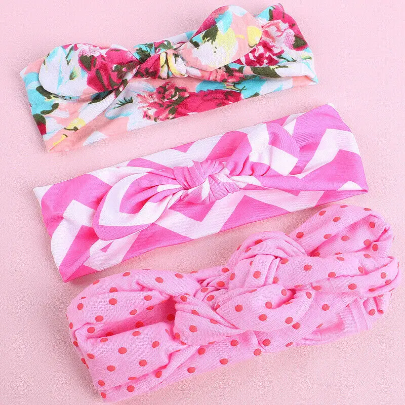 2019 Brand New 3PCS/Packet Hairband Toddler Kid Girl Boy Head Band Flower Print Bowknot Headband Elastic Hair Accessories Gifts | Детская