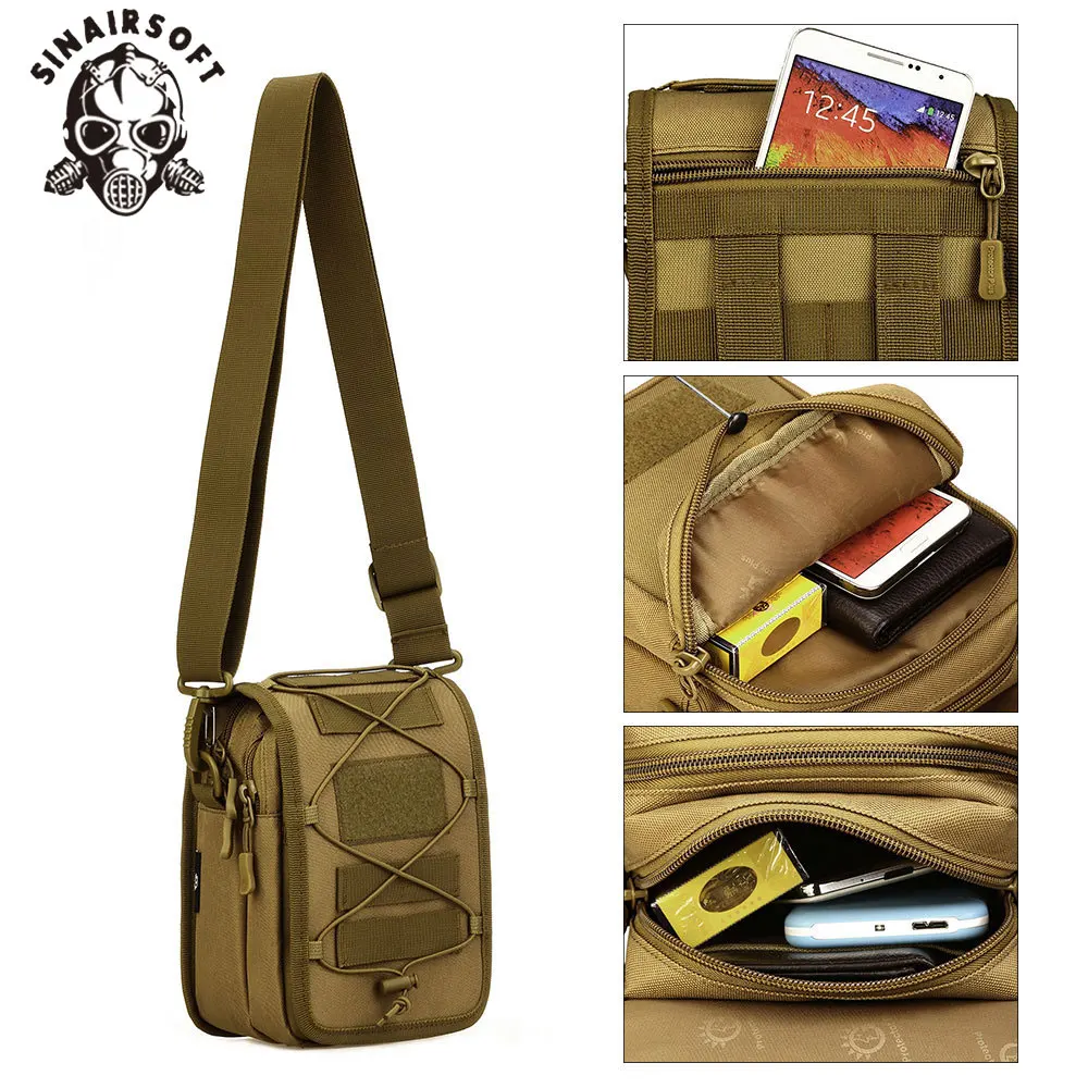 Сумка мессенджер SINAIRSOFT Военная Тактическая нейлоновая сумка через плечо для