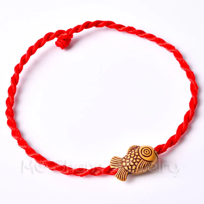 Модные персиковые деревянные рандомные красные веревочные браслеты на удачу для