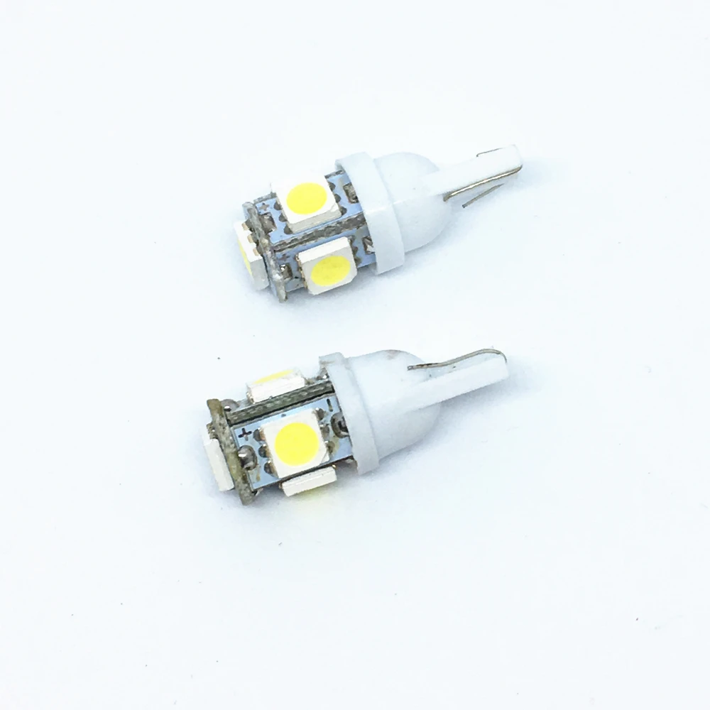 100X T10 LED W5W 5050 Лампа 5 SMD белый синий красный желтый зеленый 194 168 супер яркие