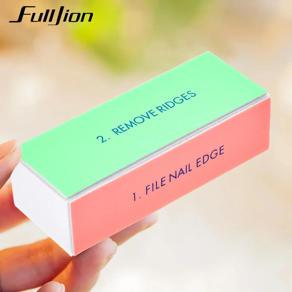 Fulljion 3 шт пилка для ногтей 4 способа Профессиональная Полировка Блоки Шлифовка