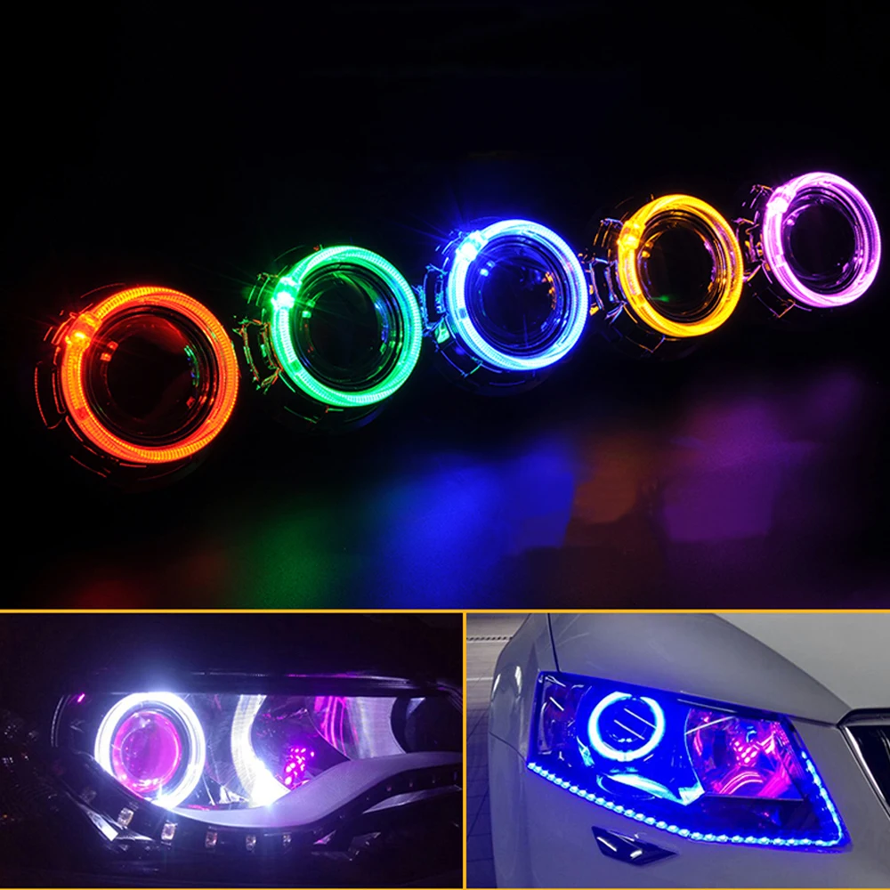 Q5 3,0 дюймов би-ксенон hid проектор Объектив с светодиодный ангельские глазки кожухи drl Подходит для h4 h7 h11 9005 9006 HID фар hid модернизации