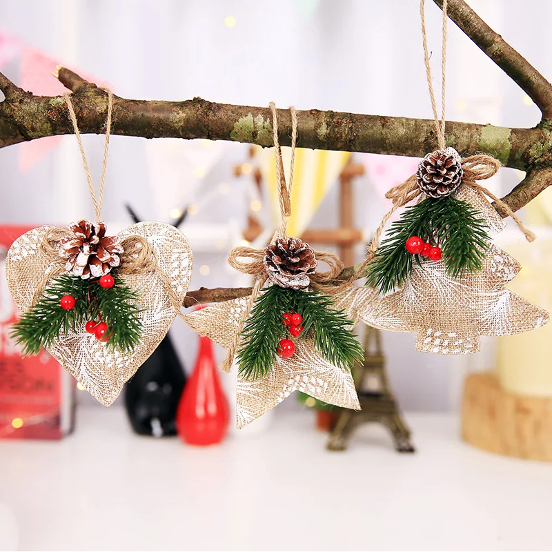 3 шт./компл. Рождество шишка Ткань Подвеска Рождественская елка окна отеля