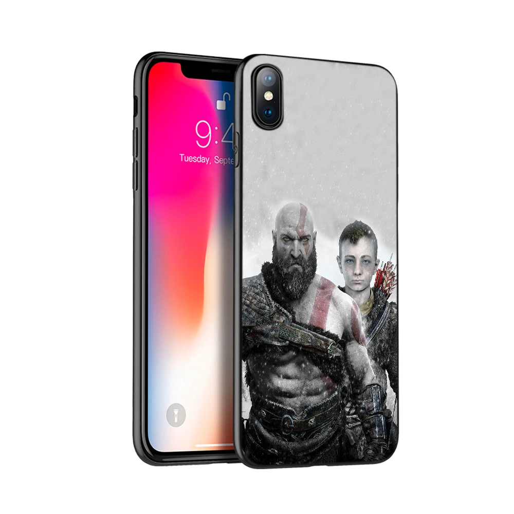 Черный чехол из ТПУ для iphone 5 6 6s 7 8 plus x 10 силиконовый XR XS 11 pro MAX God of War Kratos|Бамперы| |
