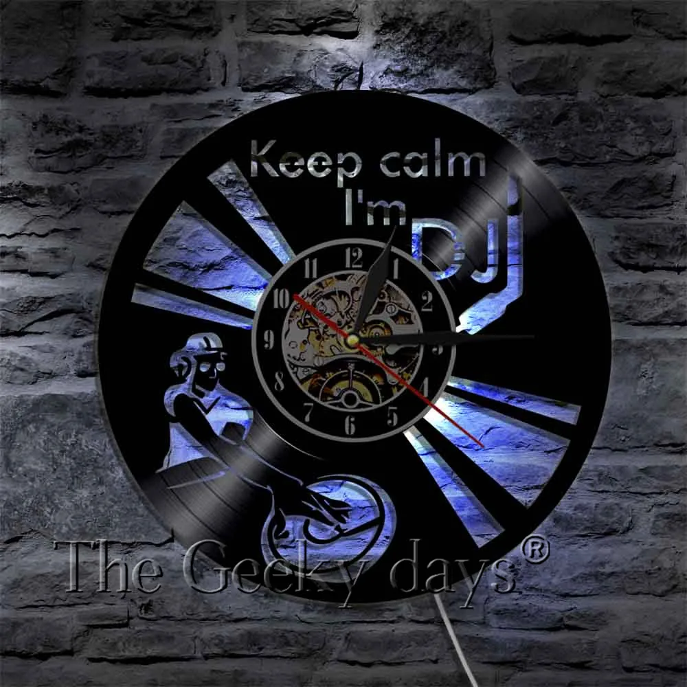 Настенные часы Keep Calm I'm DJ винтажные виниловые настенные с записью