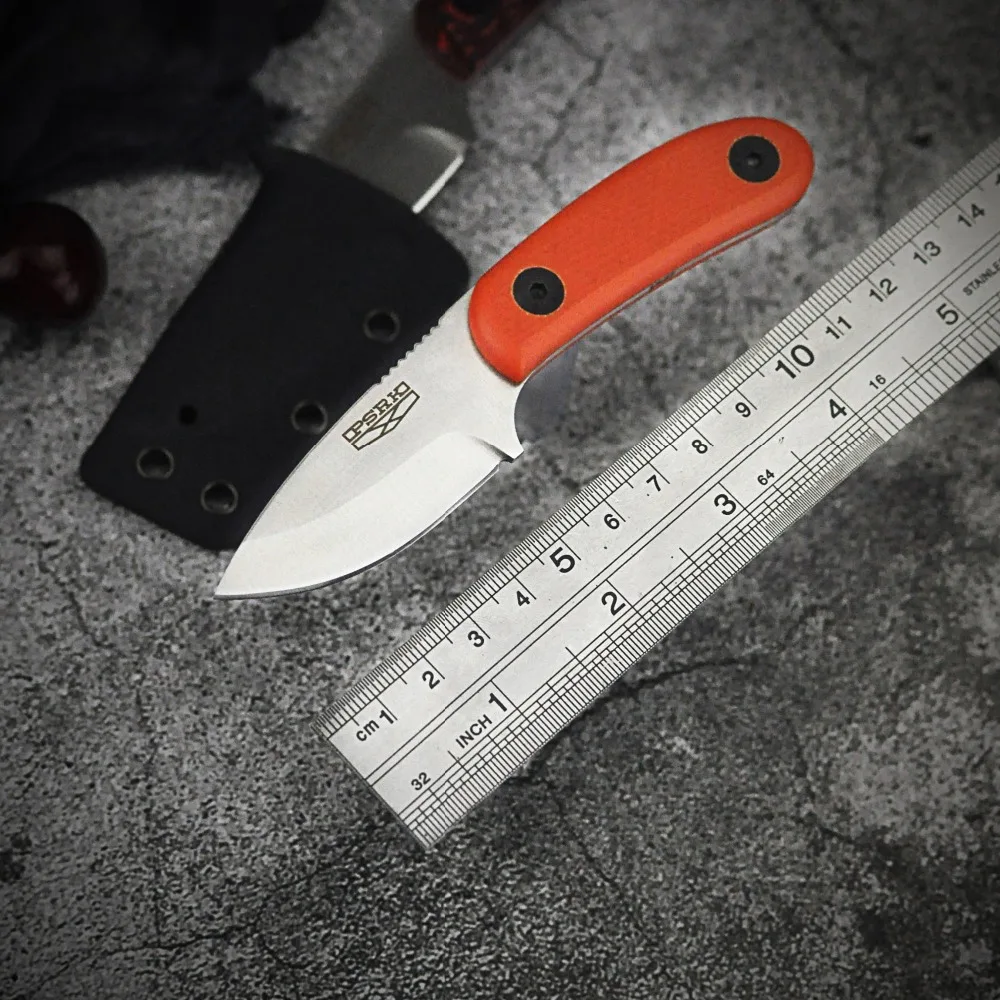 PSRK Горячая продажа 440C сталь G10 Ручка 59HRC гравированный фиксированный нож открытый