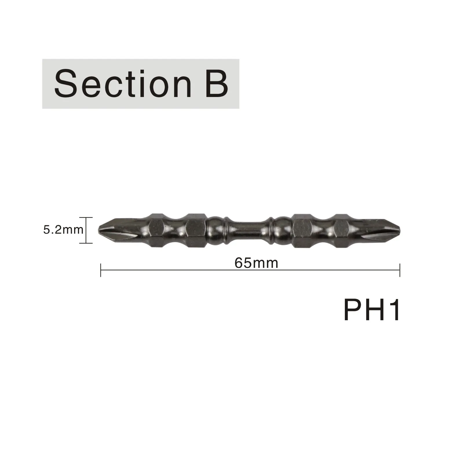 Phillips отвертки Магнитный Круг Двойная Головка Отвертка Набор бит ph2 винтовые биты прецизионный ударный драйвер магнитное кольцо impac - Цвет: Section B 5PC