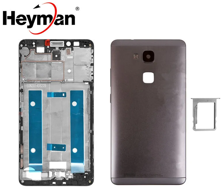 Black full set Корпус для huawei Ascend mate 7 MT7-L09 JAZZ-L09 экран средняя передняя рамка Корпус рамка держатель рамка задняя крышка чехол для двери - Цвет: Black full set