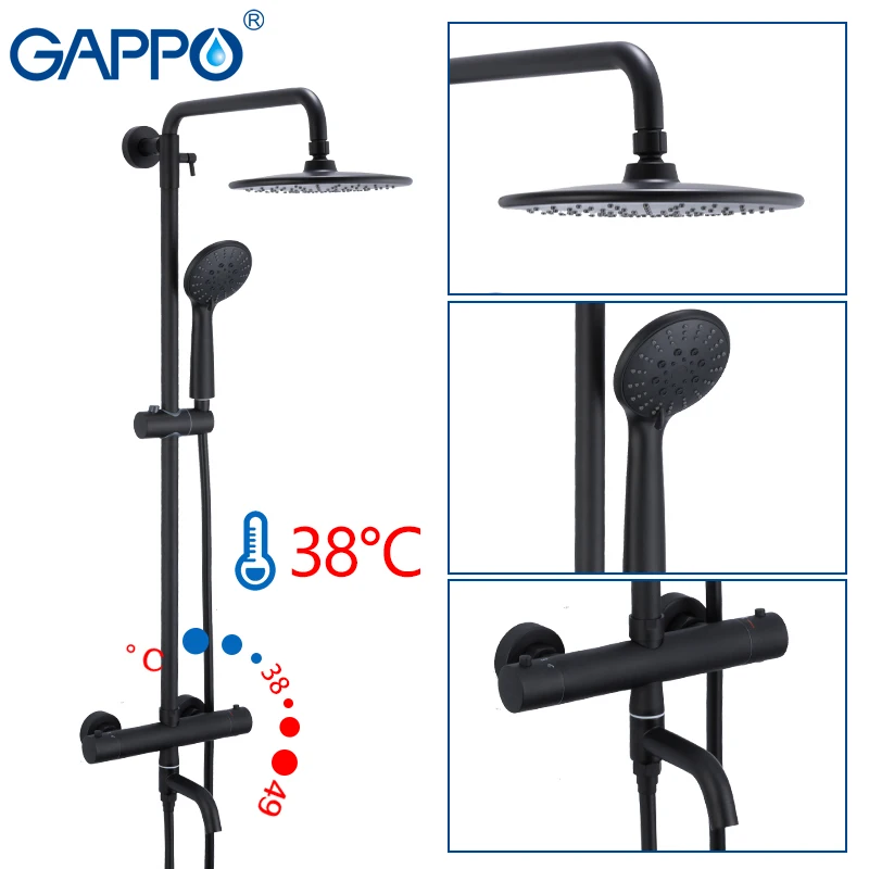 

GAPPO thermostatic shower system hot cold mixer Brass bathroom shower faucet Bathtub shower sets thermostatic mixer faucets