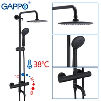 GAPPO thermostatic shower system hot cold mixer Brass bathroom shower faucet Bathtub shower sets thermostatic mixer faucets