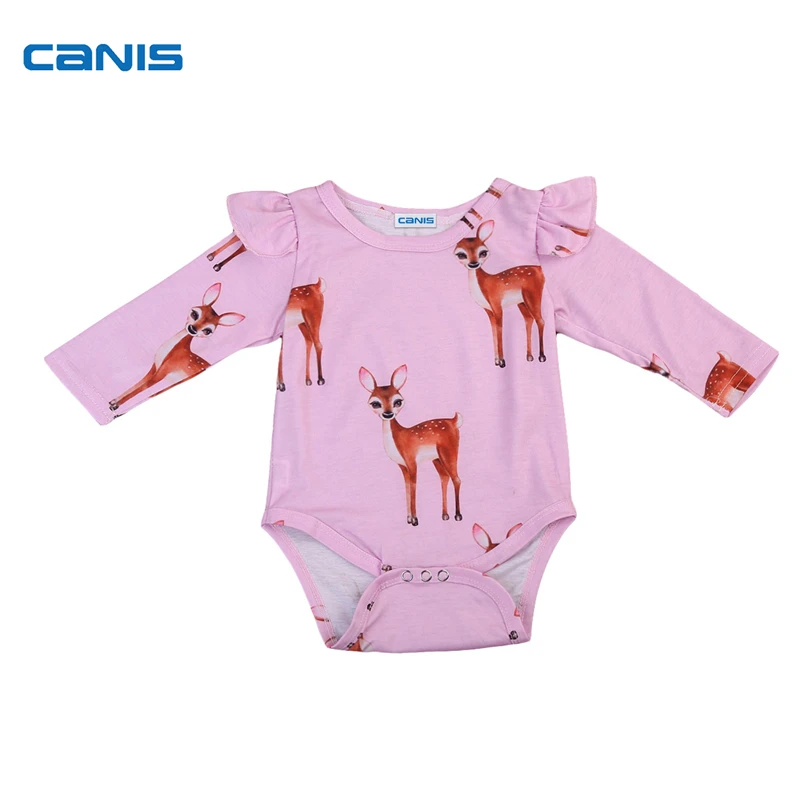 Детский хлопковый комбинезон с рисунком для новорожденных девочек|bodysuit long|baby