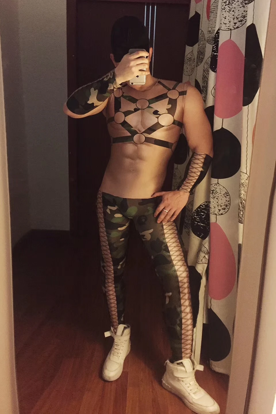 Эластичный Трико для ночного клуба мужской DJ Singer сексуальный сценический