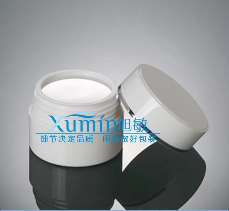 

Оптовая продажа, белая банка для крема 30 г, двухслойная, пластиковый косметический контейнер, закручивающаяся крышка, пустая упаковка для макияжа, канистра для маски образца