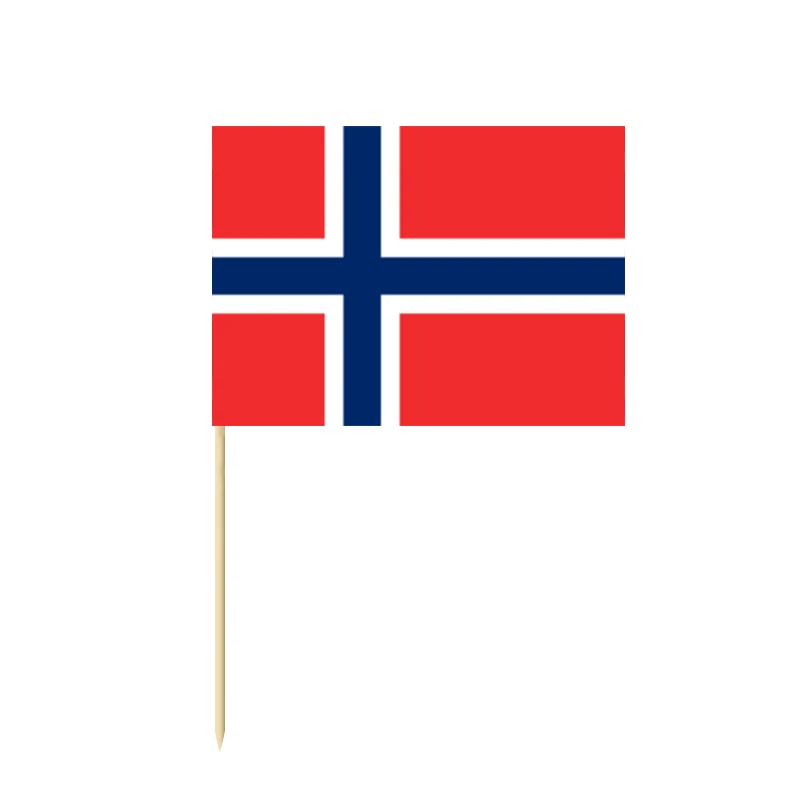 Norway 50pcs 50 шт. национальные флаги выбирает разные страны искусство зубочистки палочки для вечеринок Кекс/Торт/пирог/фрукты/мороженое Топпер украшения - Цвет: Norway 50pcs